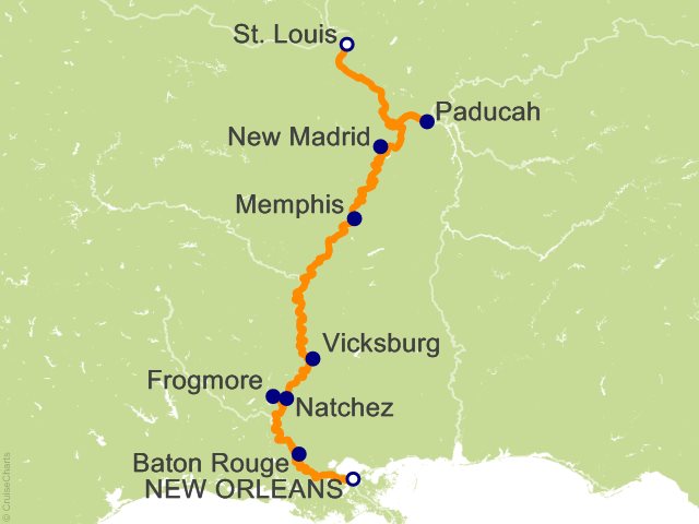 10 Night Mississippi River Gateway Cruise from New Orleans