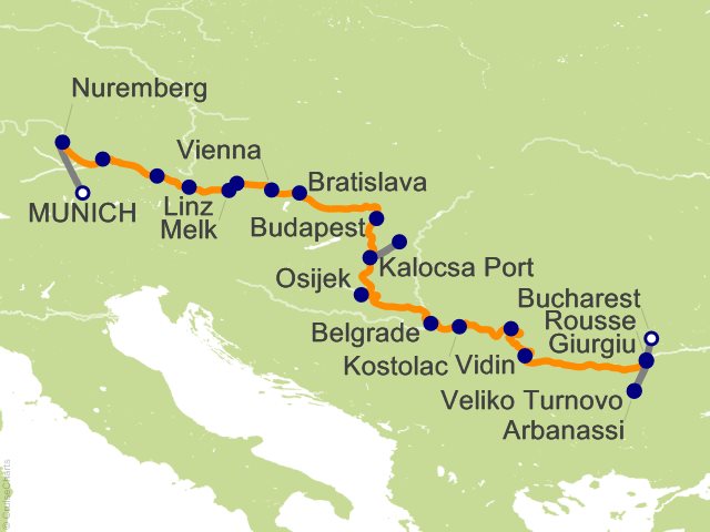 15 Night Treasures of the Danube Cruise and Land Tour from Munich