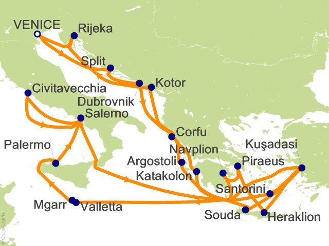 24 Night Adriatic Dream and Greek Odyssey Cruise from Venice