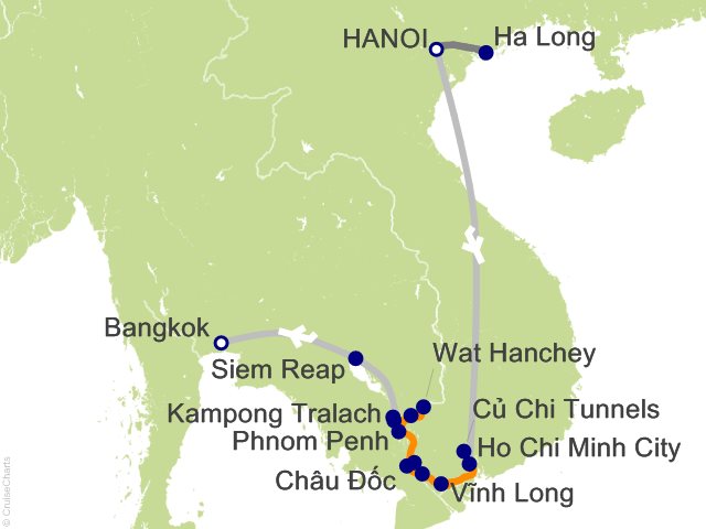 18 Night Fascinating Vietnam  Cambodia and the Mekong River with Hanoi  Ha Long Bay and Bangkok (Northbound) from Hanoi