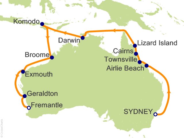 20 Night Australia Circumnavigation Cruise on Maasdam from Sydney ...