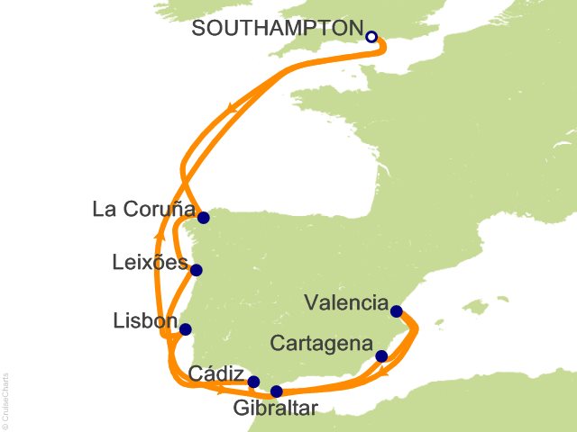 14 Night Spain And Portugal Cruise On Azura From Southampton Sailing