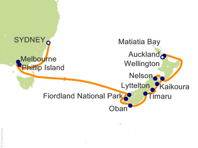 16 Night Australia and New Zealand Cruise from Sydney