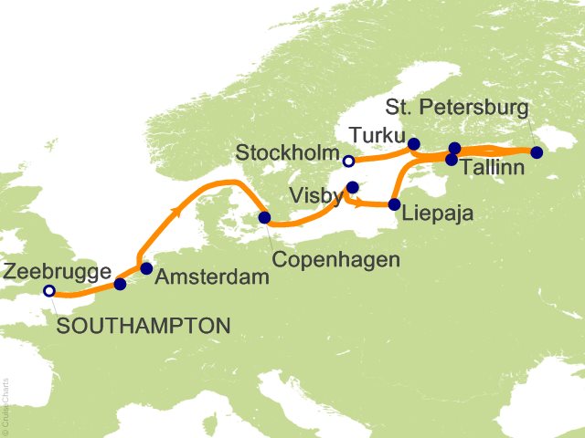 12 Night London (Southampton) to Stockholm Cruise