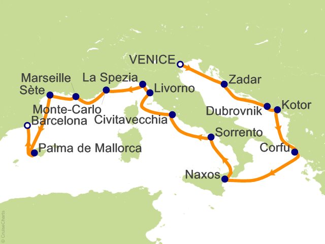 15 Night Venice to Barcelona Cruise