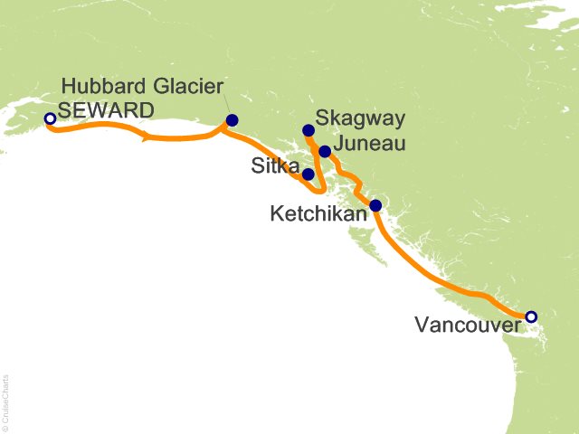 7 Night Inside Passage Discovery Seward to Vancouver Cruise