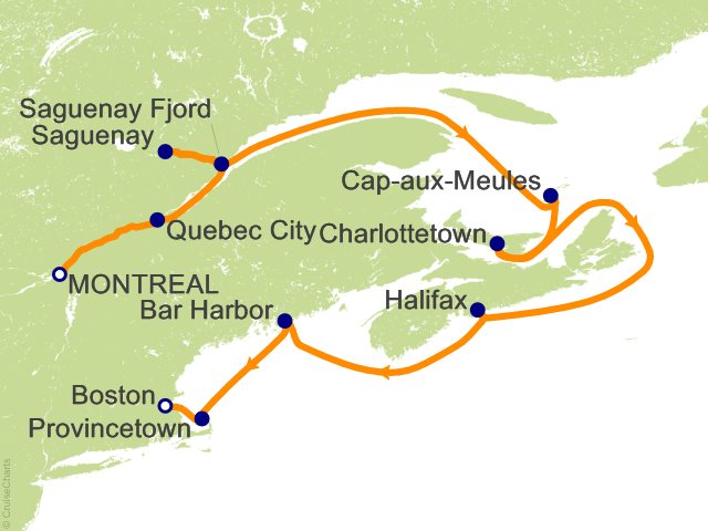 11 Night Canada and New England Fall Foliage Cruise from Montreal