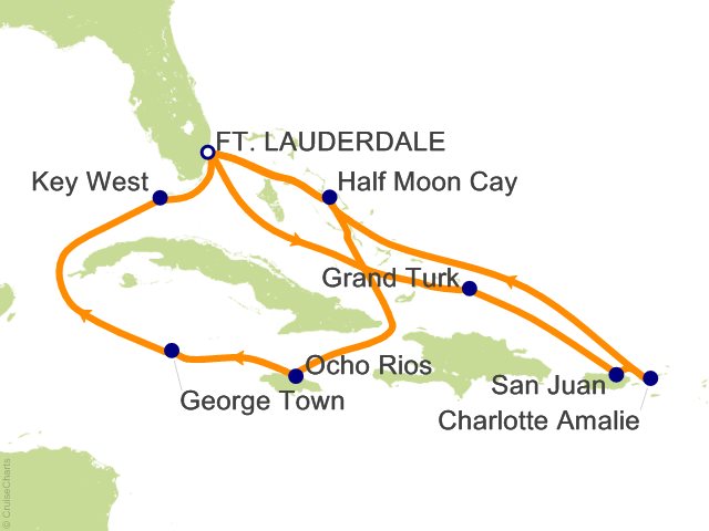 14 Night Eastern Caribbean / Western Caribbean Cruise on Veendam from ...