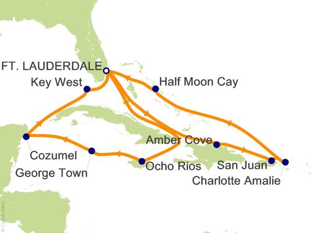 14 Night Western Caribbean / Eastern Caribbean Cruise on Veendam from ...