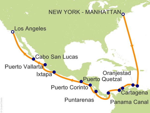 18 Night Panama Canal from New York Cruise from New York