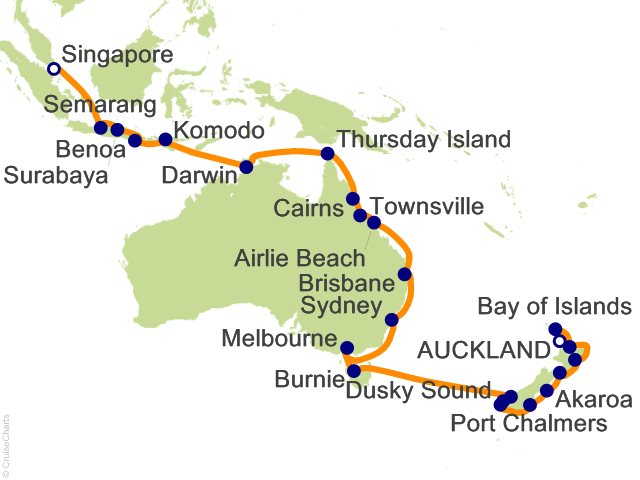 35 Night Auckland to Singapore Cruise