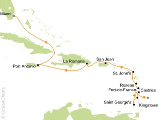 12 Night Bridgetown to Miami Cruise from Bridgetown