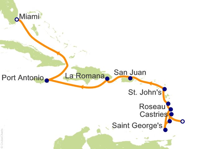 12 Night Bridgetown to Miami Cruise
