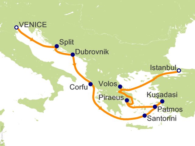 9 Night Greek Isles from Venice to Istanbul   Santorini  Athens and Croatia Cruise from Venice