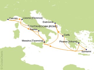 cruise rome santorini isles athens florence greek trip round night tracking alerts person getting