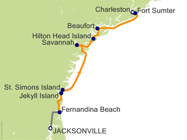 7 Night Historic South and Golden Isles Cruise from Jacksonville