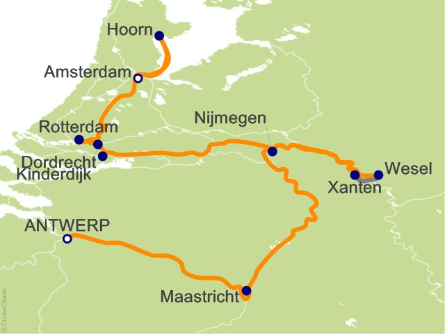 9 Night Holland and Belgium Cruise from Antwerp
