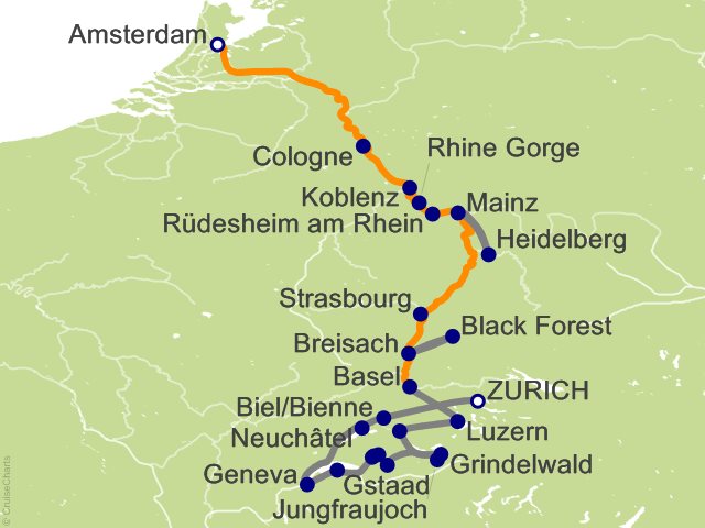 15 Night Spectacular Switzerland with Romantic Rhine Cruise and Land Tour