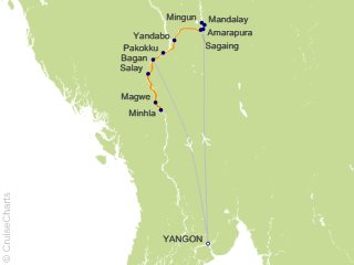 13 Night Mystical Irrawaddy Cruise and Land Tour from Yangon (Rangoon)