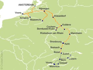 18 Night Romantic Rhine and Moselle with Switzerland Cruise and Land Tour from Amsterdam