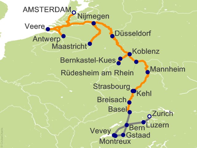 18 Night Romantic Rhine and Moselle with Switzerland Cruise and Land Tour