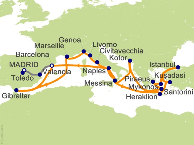 Princess Mediterranean Cruise 27 Nights From Madrid Regal Princess August 7 2022 Icruise Com