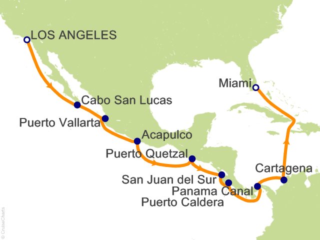 15 Night Panama Canal from Los Angeles to Miami Mexico and Costa Rica Cruise