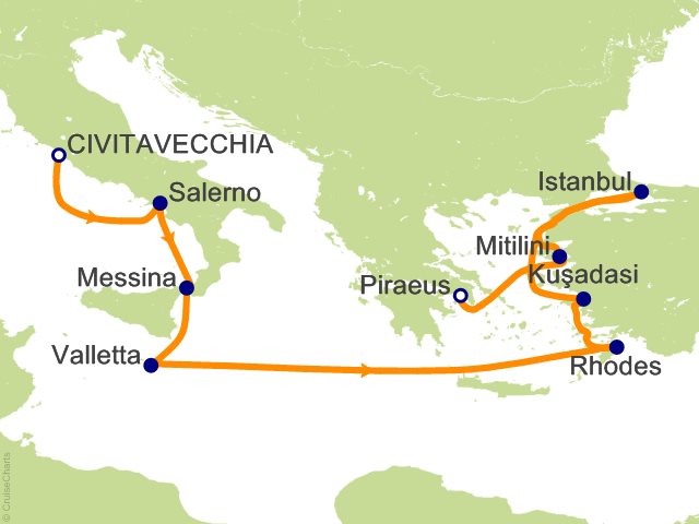 10 Night Rome (Civitavecchia) to Athens (Piraeus) Cruise