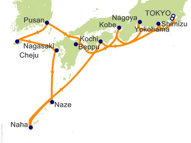 14 Night Tokyo to Tokyo (Yokohama) Cruise