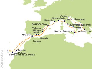 22 Night Barcelona to Venice Cruise from Barcelona