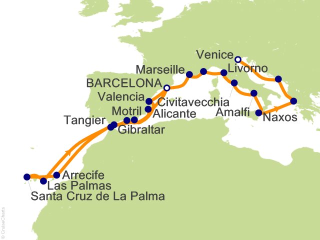 22 Night Barcelona to Venice Cruise