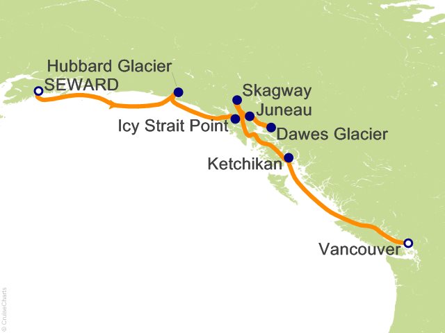 7 Night Alaska with Inside Passage from Seward (Southbound) Cruise