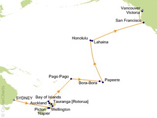 cruise pacific tahiti crossing hawaii night south princess sydney grand tracking alerts getting