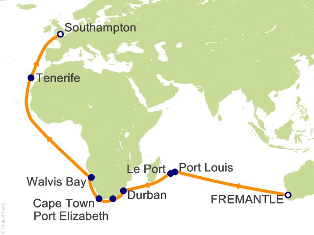 33 Night Fremantle to Southampton Cruise