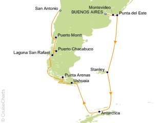 19 Night Buenos Aires to San Antonio (Santiago) Cruise from Buenos Aires
