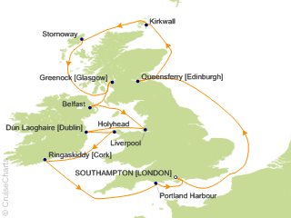 12 Night Crown and Kingdom   London (Southampton) to London (Southampton) Cruise from Southampton