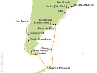 24 Night Antarctic Peninsula Discovery   Rio de Janeiro to Santiago (San Antonio) Cruise from Rio de Janeiro