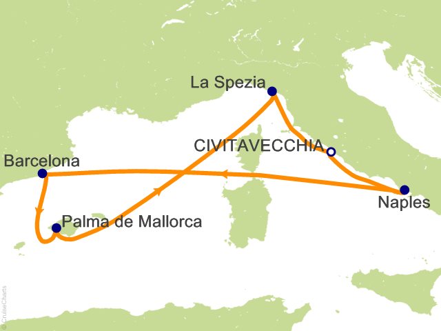 7 Night Western Mediterranean Cruise from Civitavecchia (Rome)