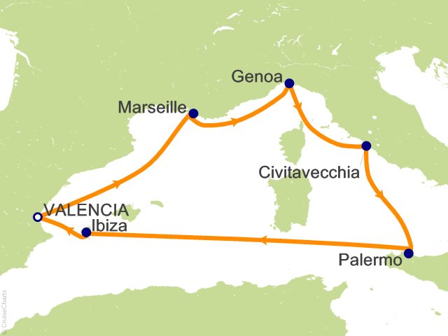 mediterranean cruise 2024 map