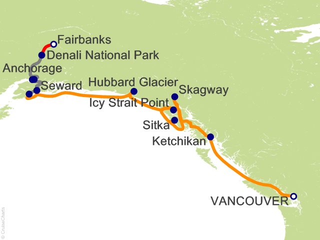 13 Night Fjord and Tundra National Parks Explorer Post-Cruise 6A from Vancouver