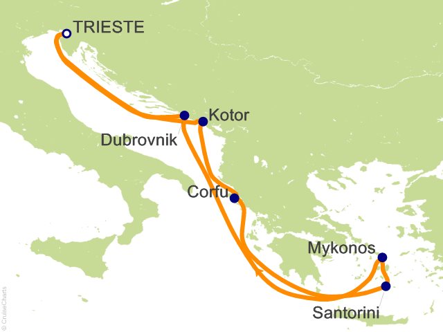 7 Night Greek Isles Round trip Venice   Santorini  Mykonos and Croatia Cruise