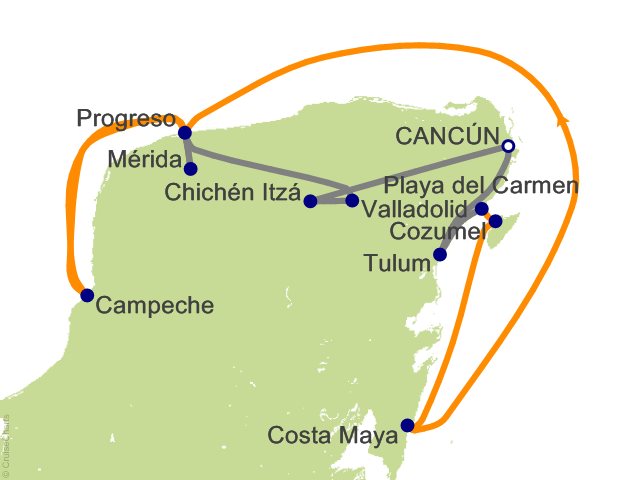 American Queen Voyages Mexico Cruise, 10 Nights From Cancun, Ocean Navigator, January 8, 2024 