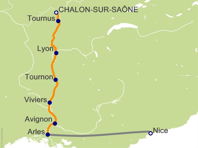 9 Night Burgundy and Provence with 2 Nights in Nice (Southbound) Cruise and Land Tour from Chalon-sur-Saone