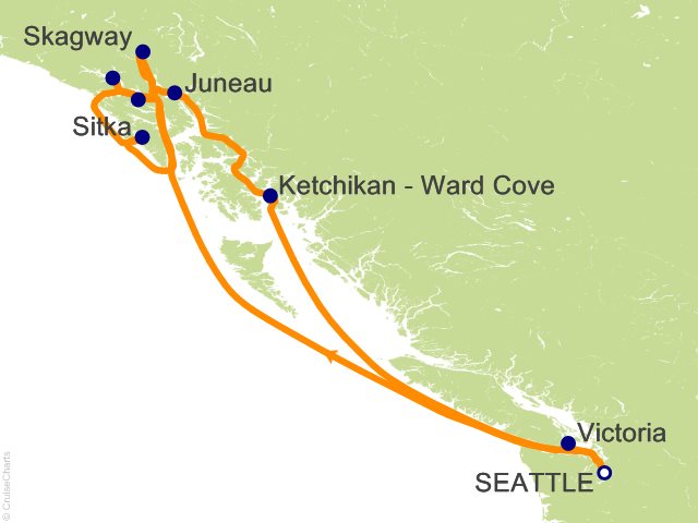 9 Night Alaska Round trip Seattle   Glacier Bay  Skagway and Juneau Cruise
