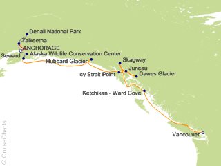 10 Night Anchorage Denali Express - Southbound Cruisetour from Anchorage from Anchorage