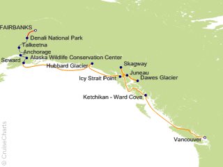 12 Night Denali Talkeetna Explorer - Southbound Cruisetour from Fairbanks from Fairbanks