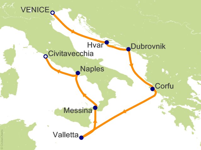 7 Night Cradle of Caesars Cruise from Venice