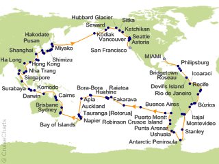 150 Night Navigate the World   Away in Wonder Cruise from Miami