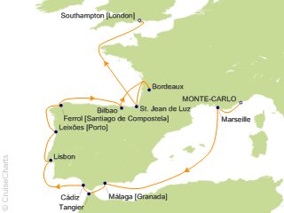 14 Night Iberian Delight   Monte Carlo to London (Southampton) Cruise from Monte Carlo