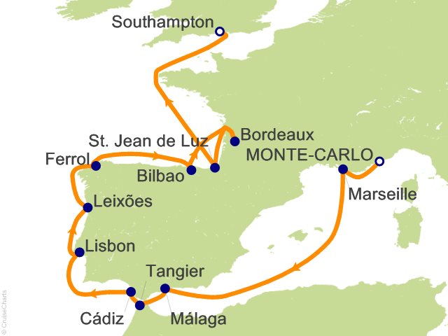 14 Night Iberian Delight   Monte Carlo to London (Southampton) Cruise